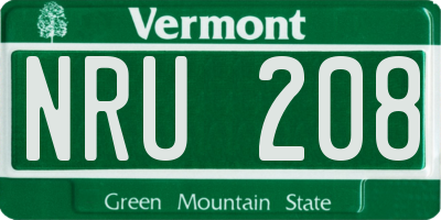 VT license plate NRU208