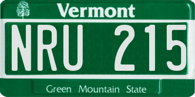 VT license plate NRU215
