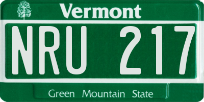 VT license plate NRU217