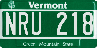 VT license plate NRU218