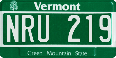 VT license plate NRU219