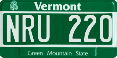 VT license plate NRU220