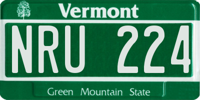 VT license plate NRU224