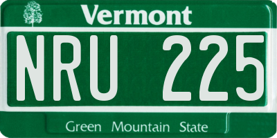 VT license plate NRU225