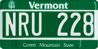 VT license plate NRU228