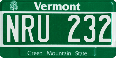 VT license plate NRU232