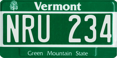 VT license plate NRU234