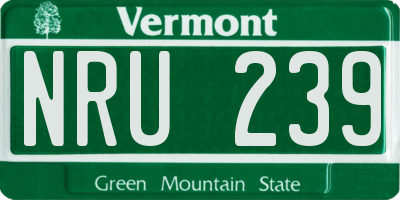 VT license plate NRU239