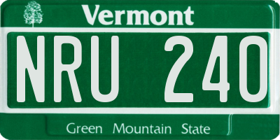 VT license plate NRU240