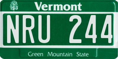 VT license plate NRU244