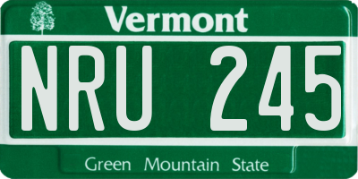 VT license plate NRU245
