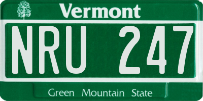 VT license plate NRU247