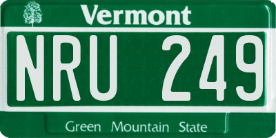 VT license plate NRU249