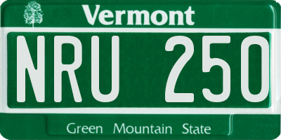 VT license plate NRU250