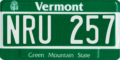 VT license plate NRU257