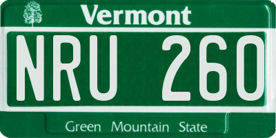 VT license plate NRU260