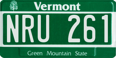VT license plate NRU261