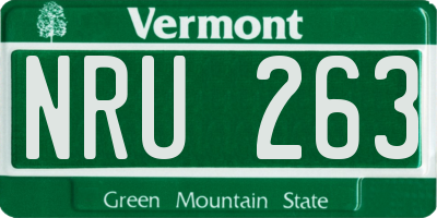VT license plate NRU263