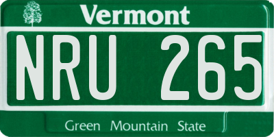 VT license plate NRU265