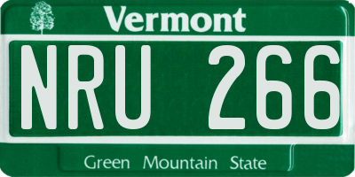 VT license plate NRU266