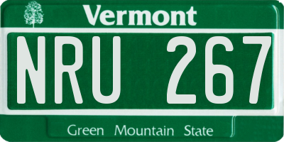 VT license plate NRU267