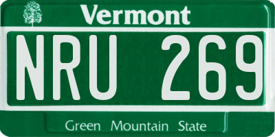 VT license plate NRU269