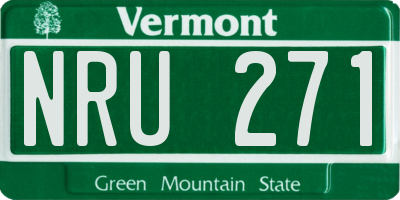 VT license plate NRU271