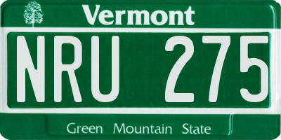 VT license plate NRU275