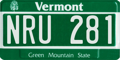 VT license plate NRU281