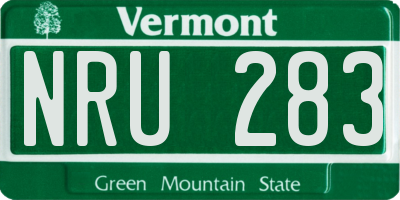 VT license plate NRU283