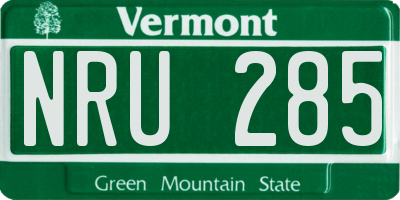 VT license plate NRU285