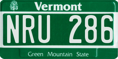 VT license plate NRU286