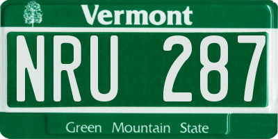 VT license plate NRU287