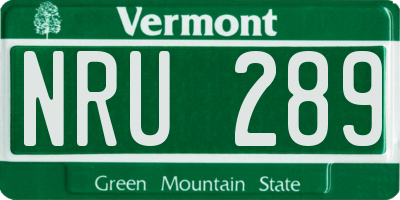 VT license plate NRU289
