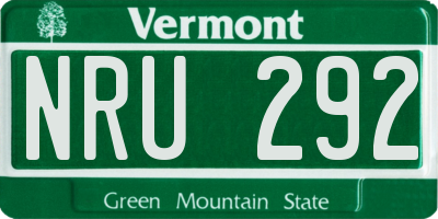 VT license plate NRU292