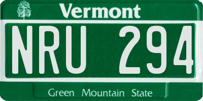 VT license plate NRU294