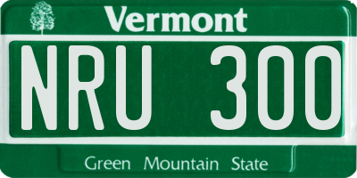 VT license plate NRU300