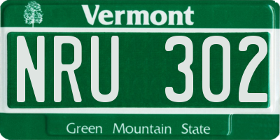 VT license plate NRU302