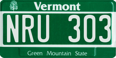VT license plate NRU303
