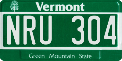 VT license plate NRU304