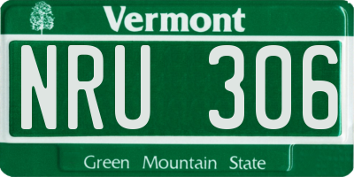 VT license plate NRU306