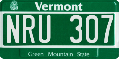 VT license plate NRU307