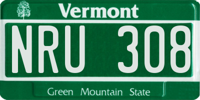 VT license plate NRU308