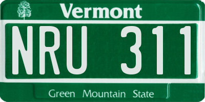 VT license plate NRU311
