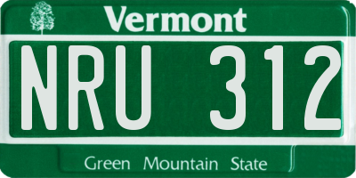 VT license plate NRU312