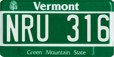 VT license plate NRU316