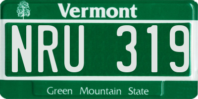 VT license plate NRU319