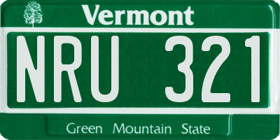 VT license plate NRU321