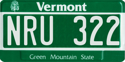 VT license plate NRU322