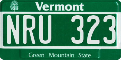 VT license plate NRU323